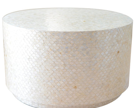 Parelwitte salontafel 76x76x44cm
