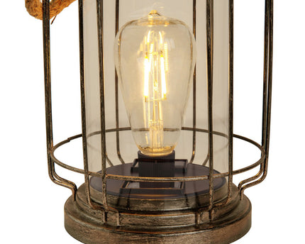 LED decoratief zonnelampje "Bruno" gemaakt van metaal, glas en plastic, koper, met een stevig ingebouwde LED, voor buiten