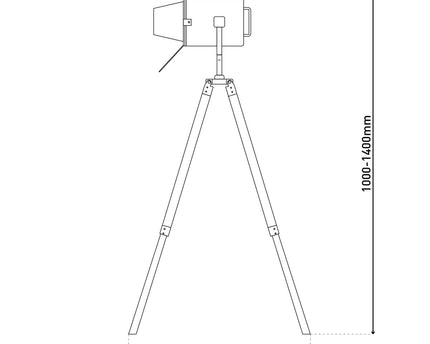 Staande lamp driekbende "Holly" gemaakt van donkere natuur met een E27-versie, 100-140 cm hoog, lamp voor woonkamer, eetkamer of kantoor