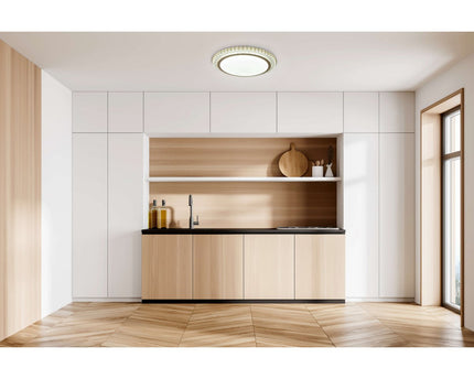 LED -plafondlicht "Madison" Ø 48 cm, veel functies, gemaakt van metaal en plastic, goud, met geïntegreerde LED's, verlichting voor woonkamers of kantoor