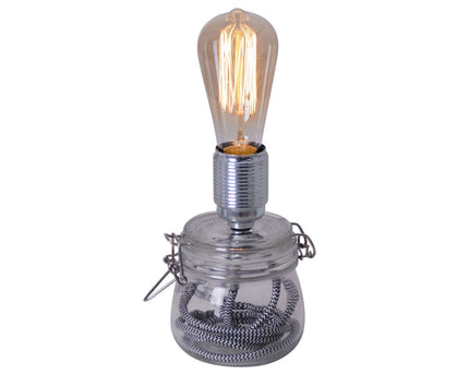 Glazen tafellamp Max. 11 cm hoog gemaakt van metaal en glas, E27 -aansluiting, tafellamp voor eetkamer, keuken, kinderkamer, gang