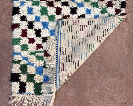 Zuiver wollen Marokkaans Berber-tapijt 76 x 182 cm