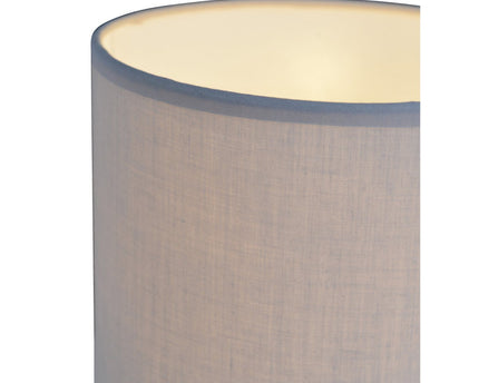 Tafellamp "New York", klassieke metalen tafellamp met tekstbladen in grijs, met E27 -aansluiting, 38,5 cm hoog, perfect voor woonkamer, eetkamer, gang en kantoor
