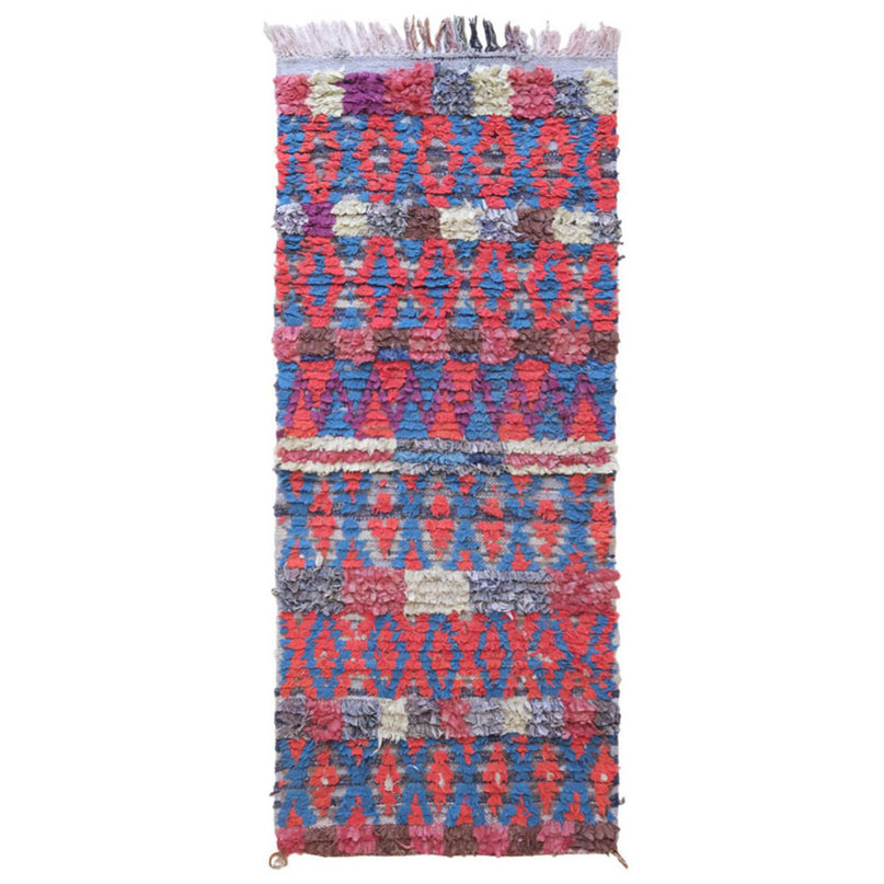 Marokkaans Berber-tapijt van gerecycled textiel 71 x 168 cm