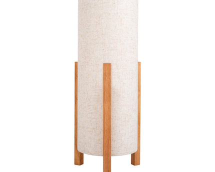 Tafellamp "Matilda" klassieke tafellamp met natuurlijk uiterlijk door hout en stofscherm, E27 -aansluiting, 52 cm hoog