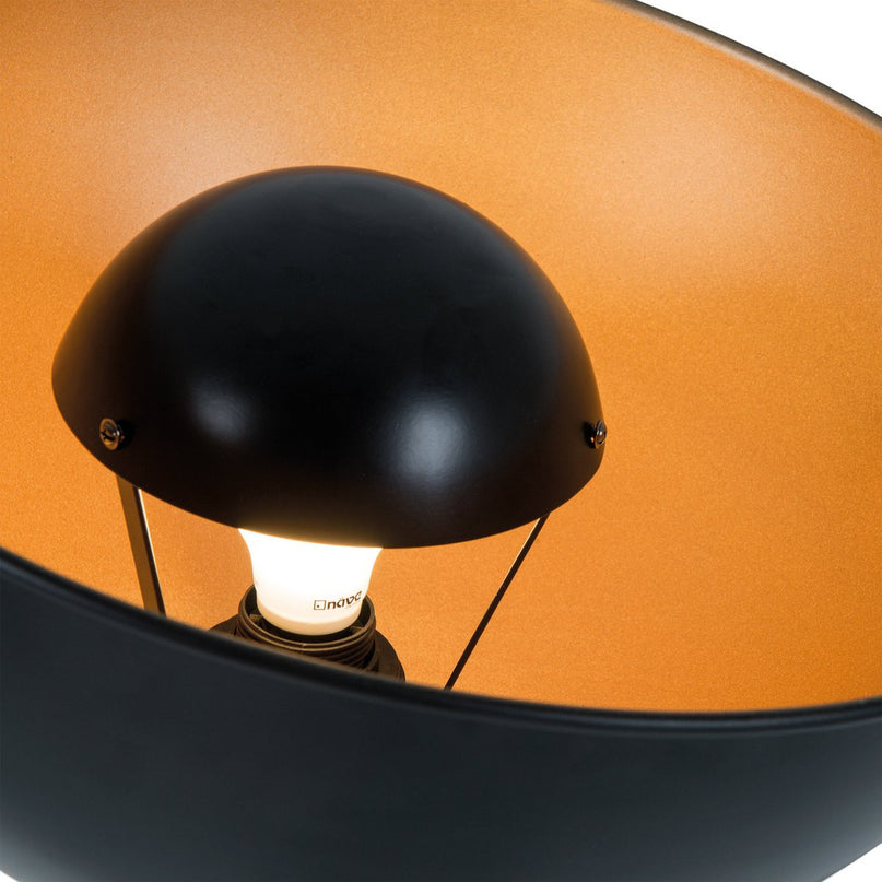 Staande lamp driekbende "Bernice", vloerlamp gemaakt van zwart en goud met E27-aansluiting, verlichting voor woonkamer, eetkamer of kantoor