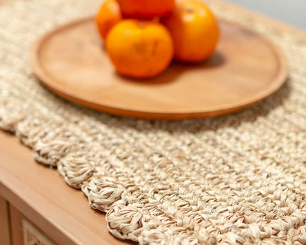 Placemat (set van 2, 4 of 6) 50x30 cm | Rechthoekige Boho Placemat KUARA Geweven van Raffia