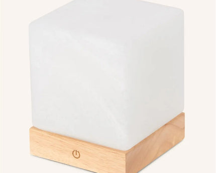 YCE lichtbruine draadloze houten lamp met bevroren glas-oplaadbare, dimbare, 100-uur batterij