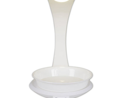 LED -plantentablet Licht 24 cm hoog, gemaakt van metaal en plastic in het wit, met geïntegreerde LED