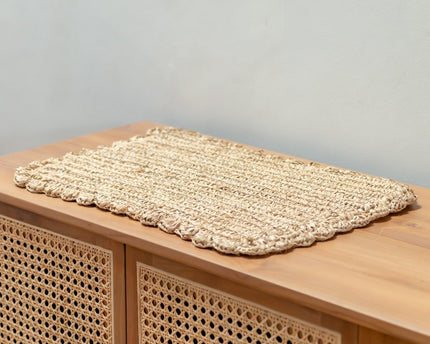 Placemat (set van 2, 4 of 6) 50x30 cm | Rechthoekige Boho Placemat KUARA Geweven van Raffia