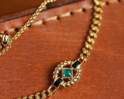 Luxe kettingarmband met groene onyx