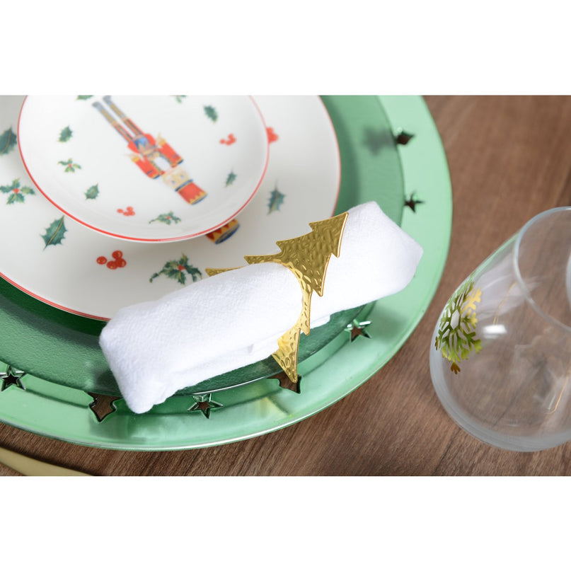 Set van 4 rondes van gouden sparrendoeken