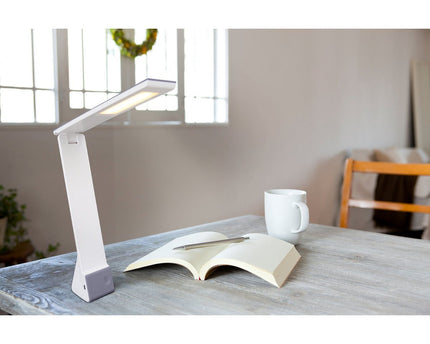 LED Draadloos tafellicht "ULF" grijs, gemaakt van metaal en plastic in grijs en wit, met stevig ingebouwde LED's, 26 cm hoog, lichte kleur verstelbaar in 3 stappen