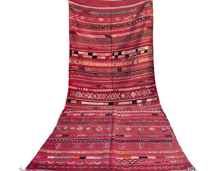 Zuiver wollen Marokkaans Kelim Berber tapijt 169 x 364 cm