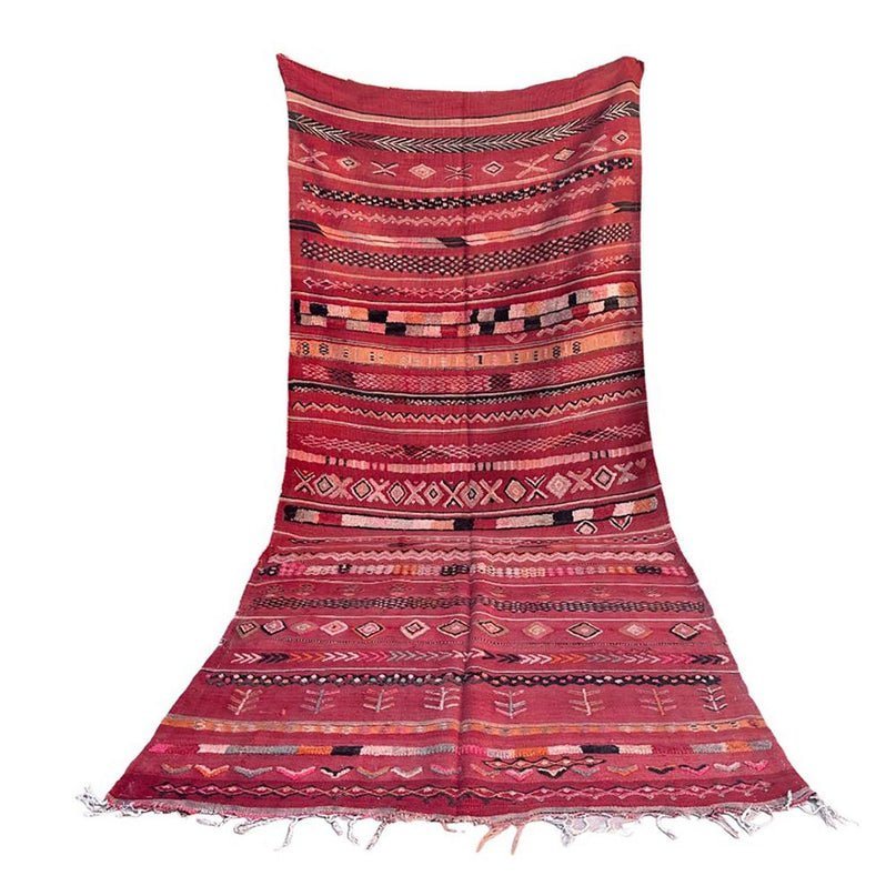 Zuiver wollen Marokkaans Kelim Berber tapijt 169 x 364 cm