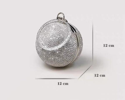 Luxe Ball Clutch-Bling Bling Diamonds-Goud en Zilver