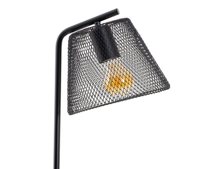 Staande lamp "Korie", vloerlamp gemaakt van zwart in zwart, met E27 -aansluiting, 140 cm hoog, voor de woonkamer en kantoor.