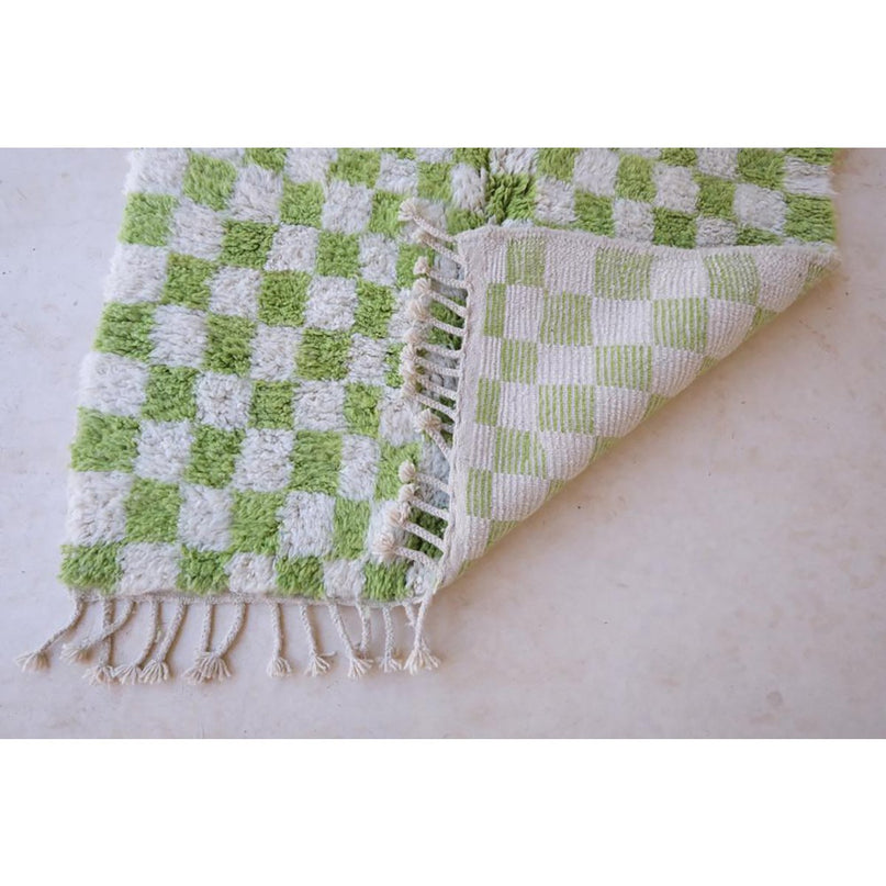 Berber geruit wollen vloerkleed 153 x 244 cm