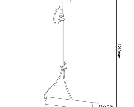 Metal Baldachin met textielkabel "Corbatin", messing, E27 -versie, verlichting voor woonkamer of kantoor