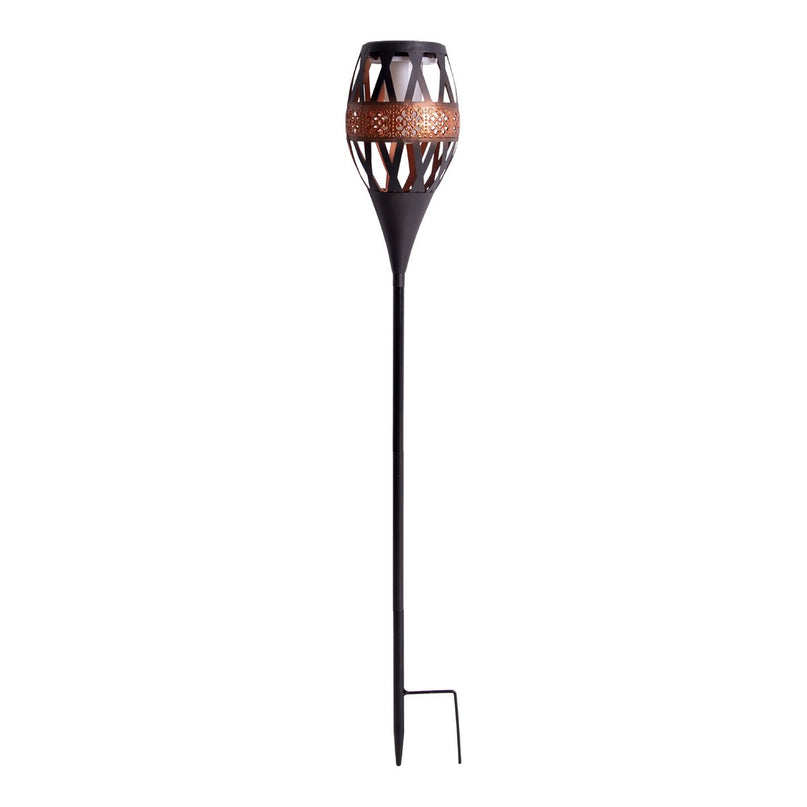 LED grondpin op zonne-energie h: 85cm met vlameffect; VlamLicht
