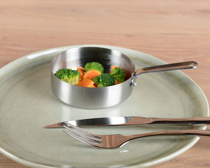 Mini Matte ronde steelpan met lange ronde 10x10x3cm