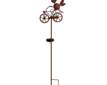 LED Solar Earth Skeer Skeer Brown H: 88cm, voor buiten, metaal en plastic aarde spies in bruin, met geïntegreerde LED