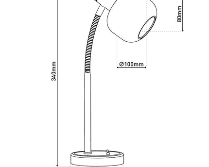 Tafellamp "fumoso", tafellamp gemaakt van metaal en glas in zwart, met E14 -aansluiting, voor eetkamer, woonkamer, gang of kantoor, tafellamp 34 cm hoog