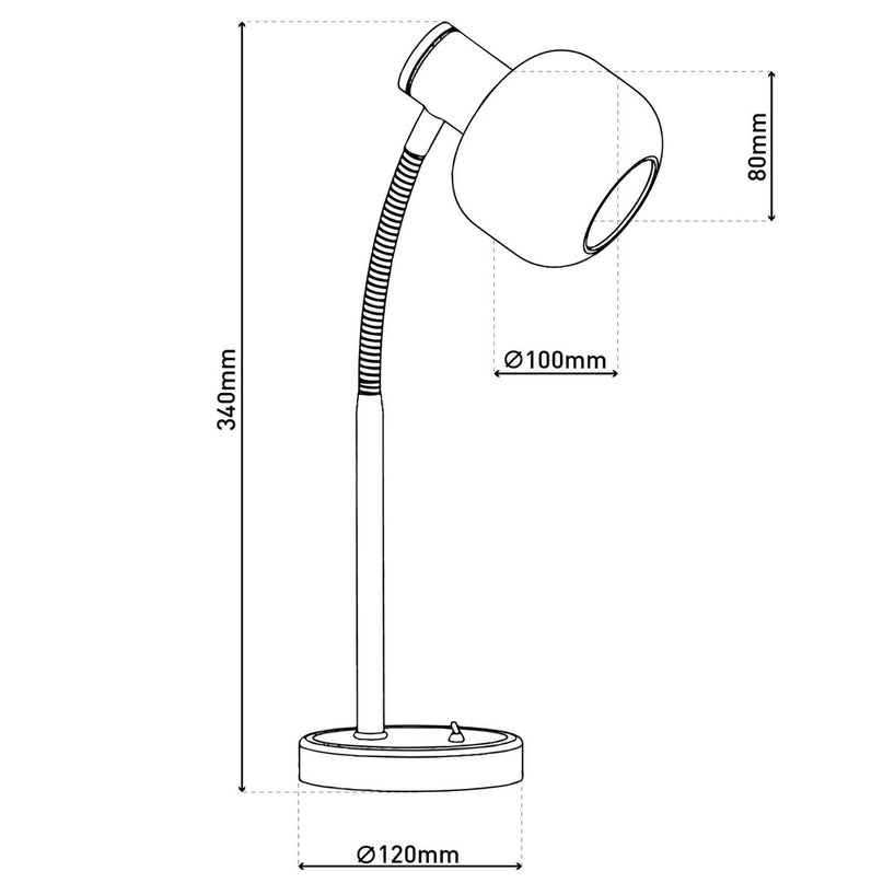 Tafellamp "fumoso", tafellamp gemaakt van metaal en glas in zwart, met E14 -aansluiting, voor eetkamer, woonkamer, gang of kantoor, tafellamp 34 cm hoog