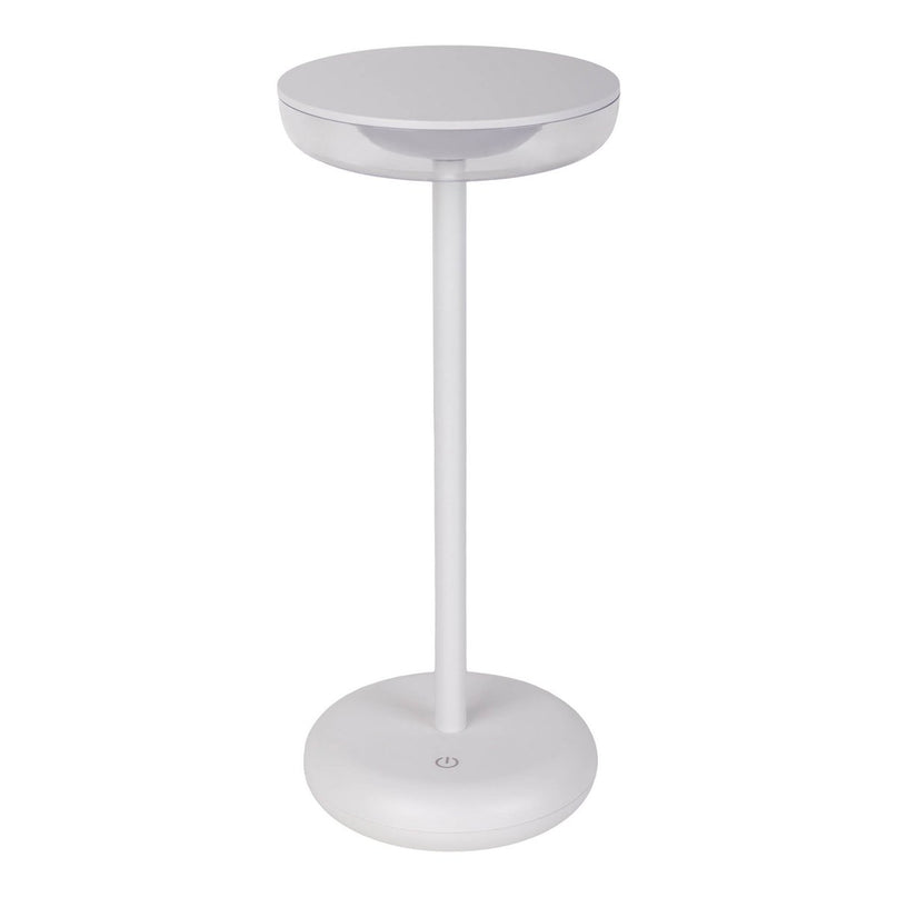 Noteloze tabletlicht "PASI" voor buiten en binnen, gemaakt van metaal en plastic in wit, dimbaar, met aanraking en geheugenfunctie, ca. 26 cm hoog