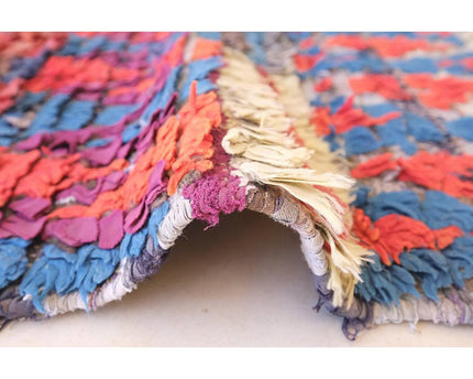 Marokkaans Berber-tapijt van gerecycled textiel 71 x 168 cm