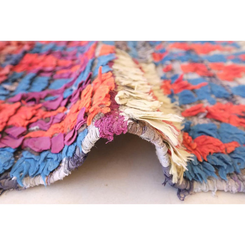 Marokkaans Berber-tapijt van gerecycled textiel 71 x 168 cm