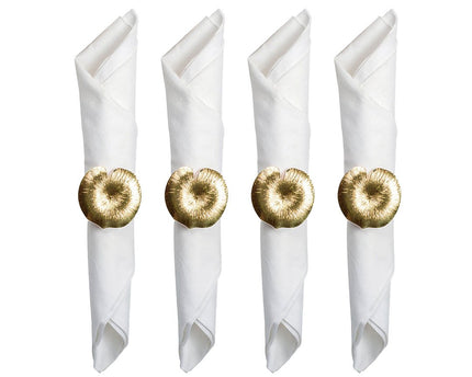 Set van 4 rondes van Nilled servetten gouden