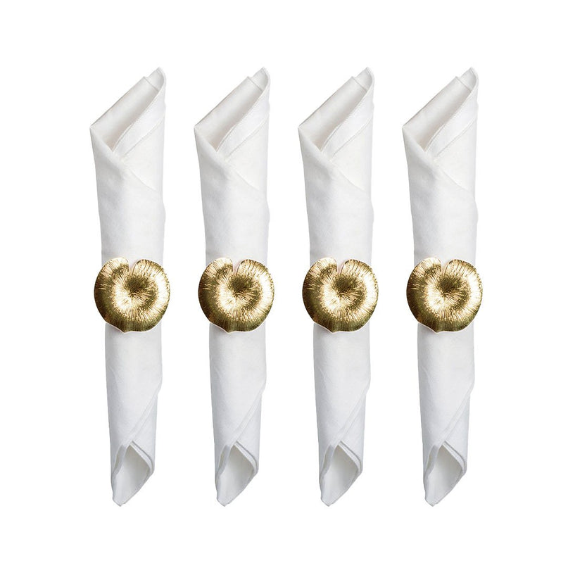 Set van 4 rondes van Nilled servetten gouden