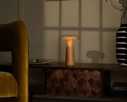 Lennart Houten Tafellamp – Oplaadbare, dimbare en draadloze verlichting