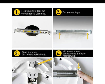 LED-plafondlamp "bonus" Ø21,7 cm, functionele lichtinstallatie en structuur mogelijk, plafondlamp gemaakt van metaal en plastic in wit, met stevig ingebouwde LED's, waaronder CCT-kleurwisselaar