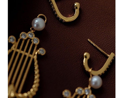 Elegante Griekse harp-geïnspireerde oorbellen