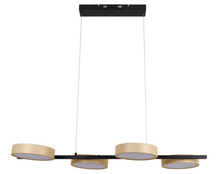 Led hanger lamp "Tessa" amandel, 150 cm hoog, 110 cm lang, gemaakt van metaal in matte amandel (Pantone 481 C) en zwart -wit plastic