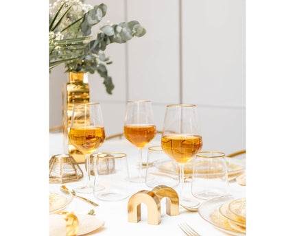 Matt Golden Wine Glazen - Set van 6