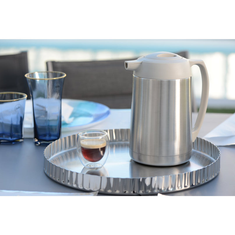 Roestvrij staal en grijze isotherm koffiezetapparaat