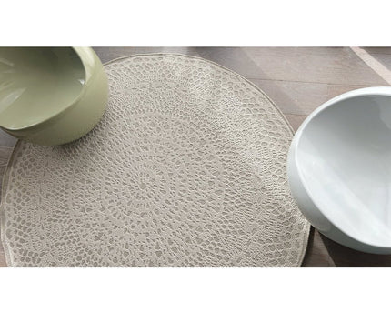 GEHAAKT rond decoratief vloerkleed