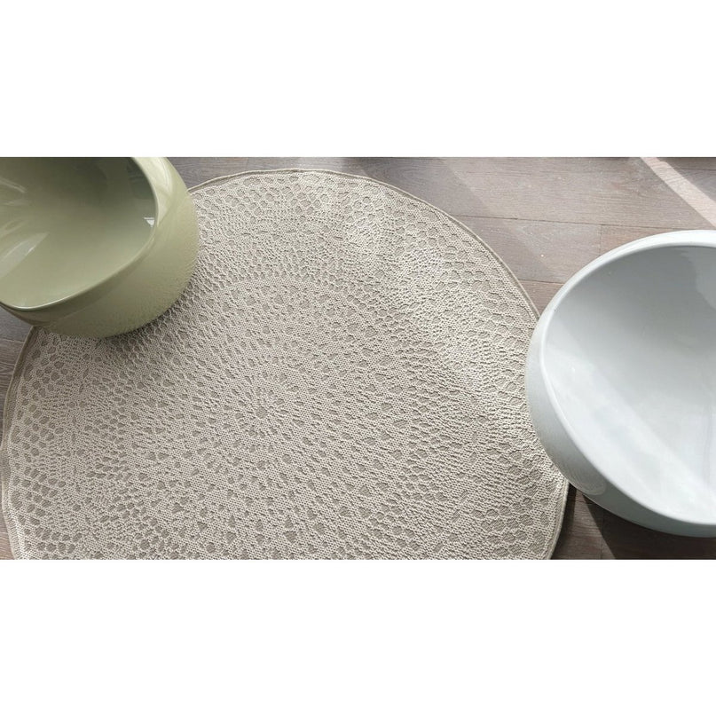 GEHAAKT rond decoratief vloerkleed