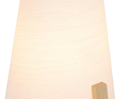 Bamboo -tafellamp met plastic scherm "Shoji", met bamboe frame, natuur en wit, ongeveer 32 cm hoog, E14, voor woonkamer, eetkamer en kantoor