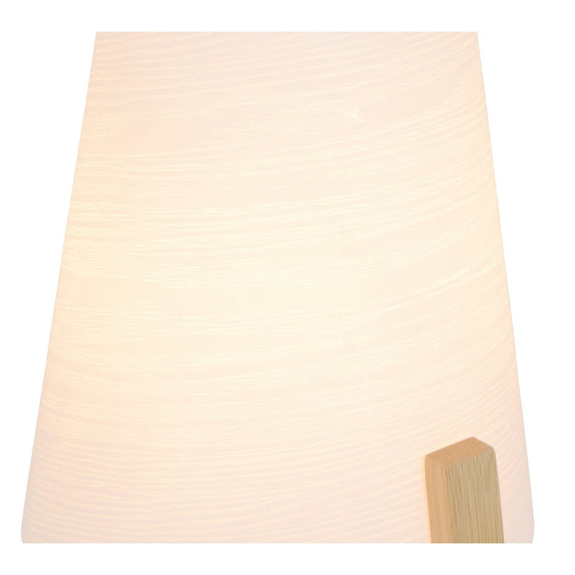 Bamboo -tafellamp met plastic scherm "Shoji", met bamboe frame, natuur en wit, ongeveer 32 cm hoog, E14, voor woonkamer, eetkamer en kantoor