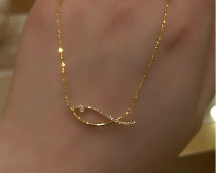 Oogverblindende vis goud vermeil ketting