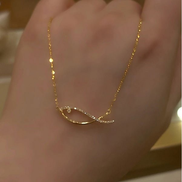 Oogverblindende vis goud vermeil ketting