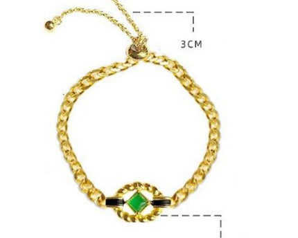 Luxe kettingarmband met groene onyx
