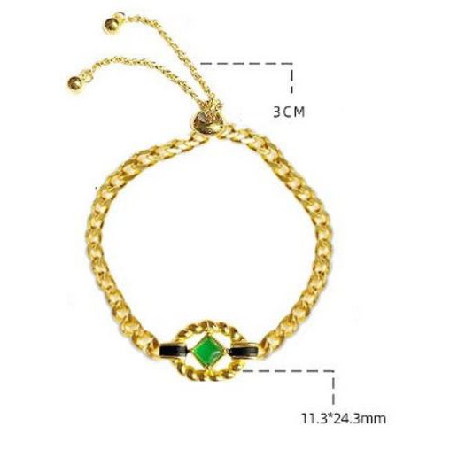 Luxe kettingarmband met groene onyx