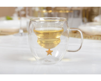 Dubbele wandbekers gouden ster 250 ml - veel 2