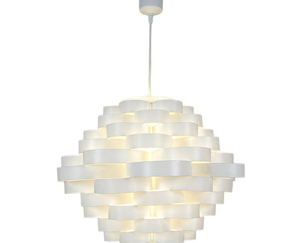 Hanger lamp "witte lijn" gemaakt van plastic in wit, e27, Ø 55 cm