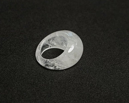 Minimalistische stoere look-ring-Tijgeroogsteen en witte jade